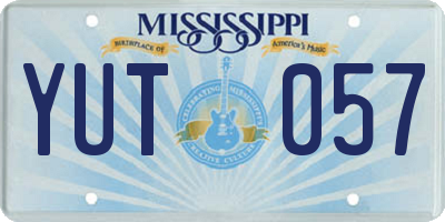 MS license plate YUT057