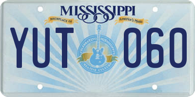MS license plate YUT060