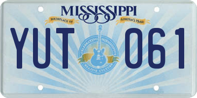MS license plate YUT061