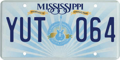 MS license plate YUT064