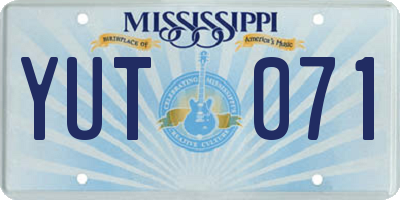 MS license plate YUT071