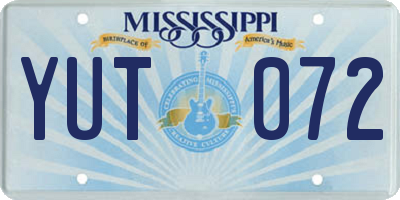 MS license plate YUT072