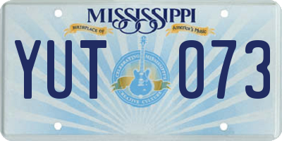 MS license plate YUT073