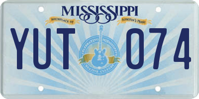 MS license plate YUT074
