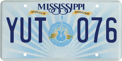 MS license plate YUT076