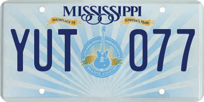 MS license plate YUT077
