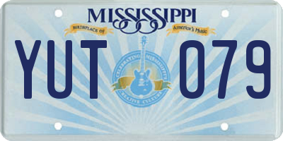 MS license plate YUT079