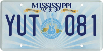 MS license plate YUT081