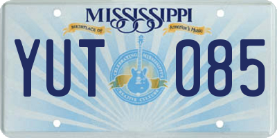 MS license plate YUT085