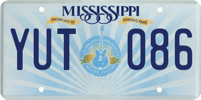 MS license plate YUT086