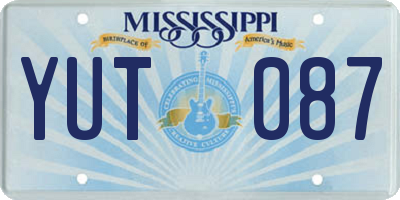 MS license plate YUT087