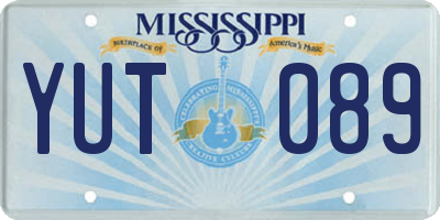 MS license plate YUT089