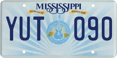 MS license plate YUT090