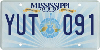 MS license plate YUT091