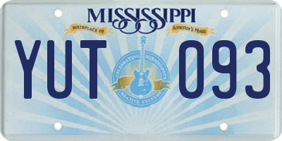 MS license plate YUT093