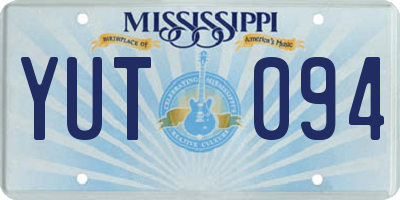 MS license plate YUT094