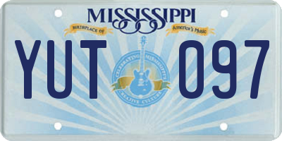 MS license plate YUT097