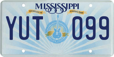 MS license plate YUT099