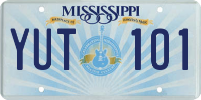MS license plate YUT101