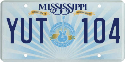MS license plate YUT104
