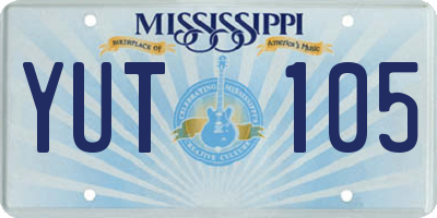 MS license plate YUT105