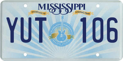 MS license plate YUT106