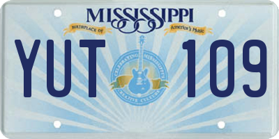 MS license plate YUT109