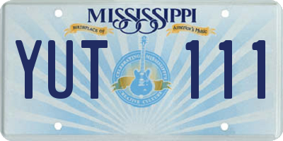 MS license plate YUT111