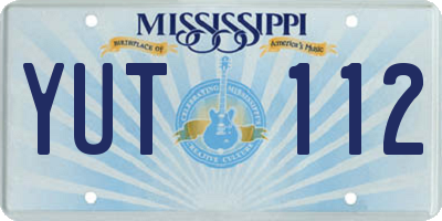 MS license plate YUT112