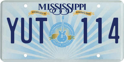 MS license plate YUT114