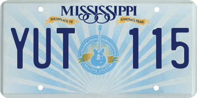 MS license plate YUT115