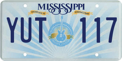 MS license plate YUT117