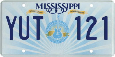 MS license plate YUT121