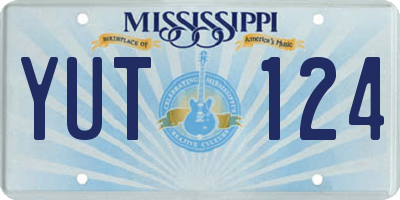 MS license plate YUT124