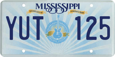MS license plate YUT125