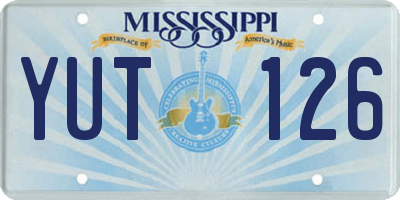 MS license plate YUT126