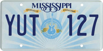 MS license plate YUT127