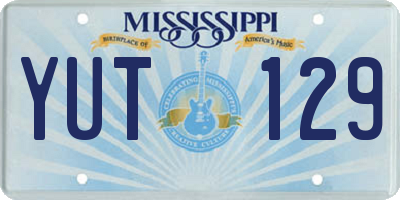MS license plate YUT129