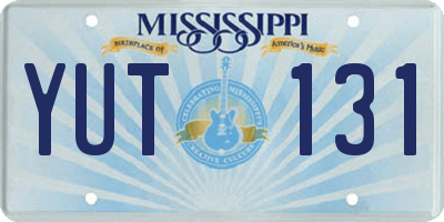 MS license plate YUT131