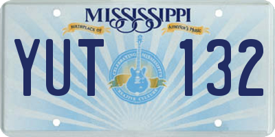MS license plate YUT132