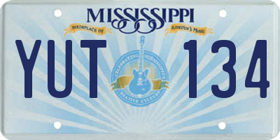 MS license plate YUT134
