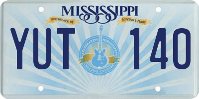 MS license plate YUT140