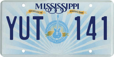 MS license plate YUT141