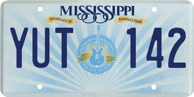 MS license plate YUT142