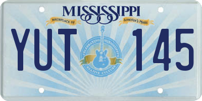 MS license plate YUT145