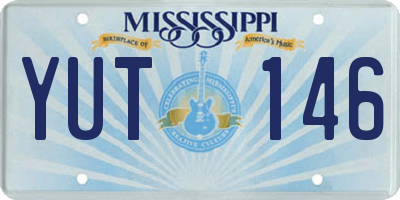 MS license plate YUT146