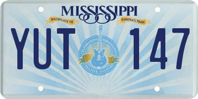 MS license plate YUT147