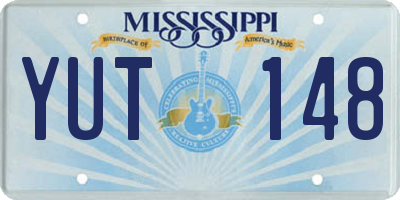 MS license plate YUT148