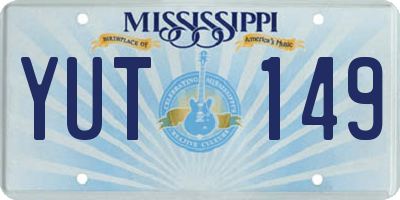 MS license plate YUT149
