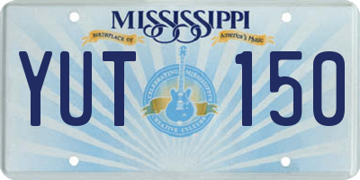 MS license plate YUT150
